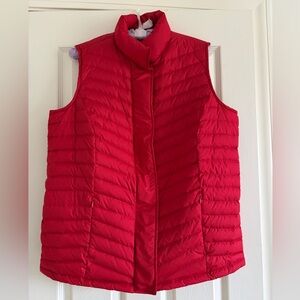 Talbots Vibrant Red Quilted Down Vest Women Size 1X